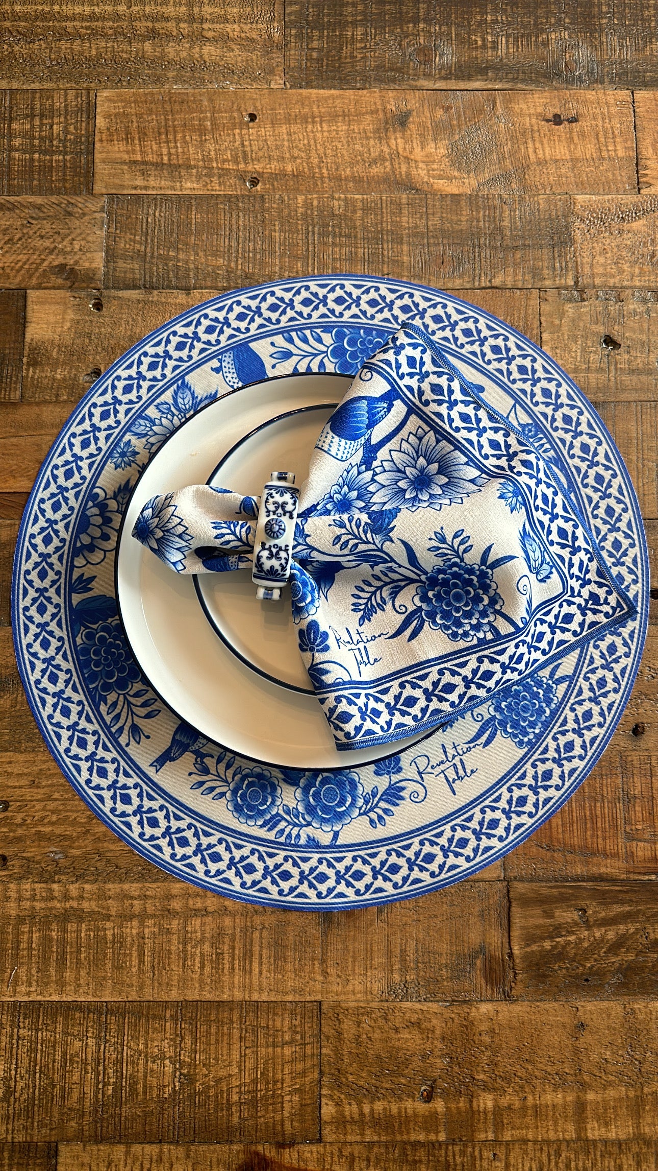 Placemats Garden Circle Blue Exclusive designer Revelation Table