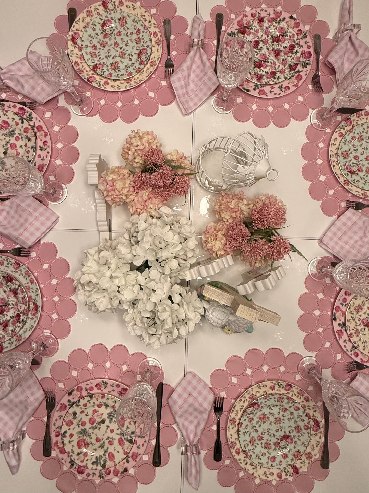 Placemats baby pink with napkins