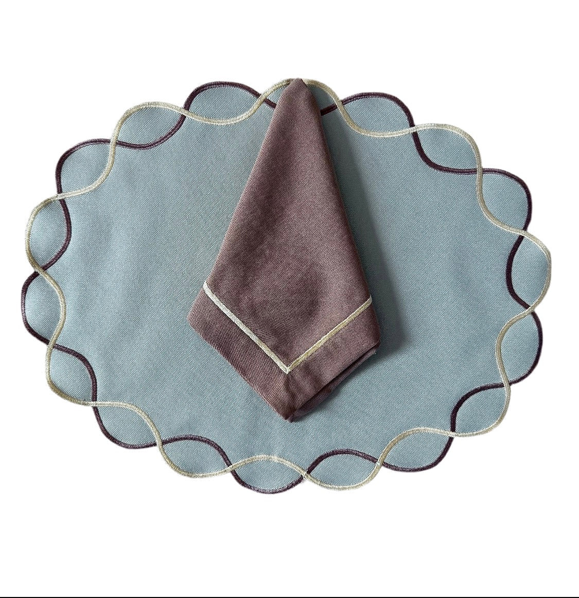 Placemets Double-sided with waterproof leather and braided edges