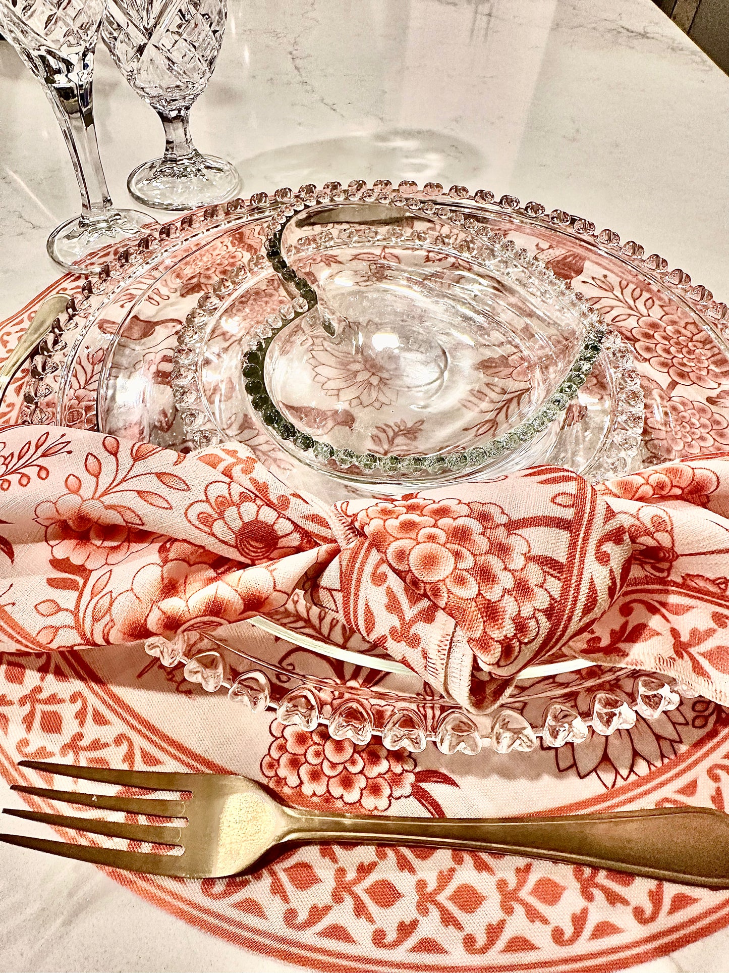 Placemats Garden Circle Salmon Exclusive designer Revelation Table