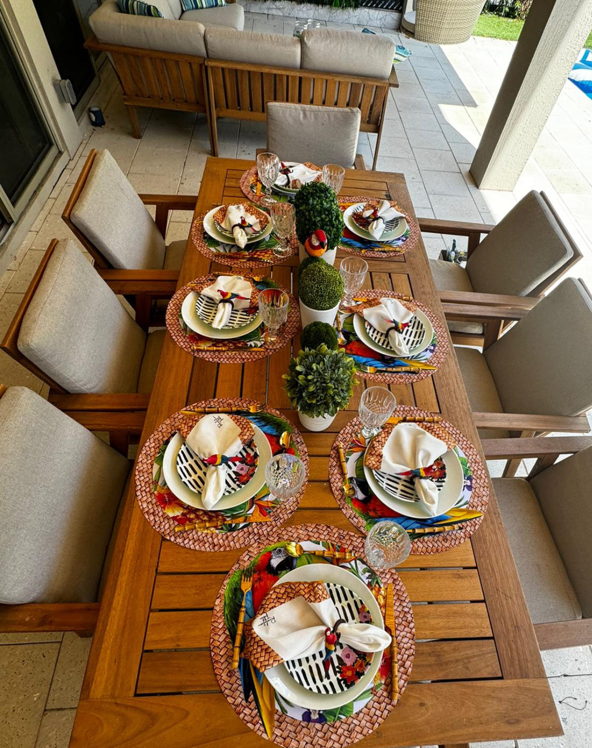 Placemats Garden Macaw Exclusive designer Revelation Table