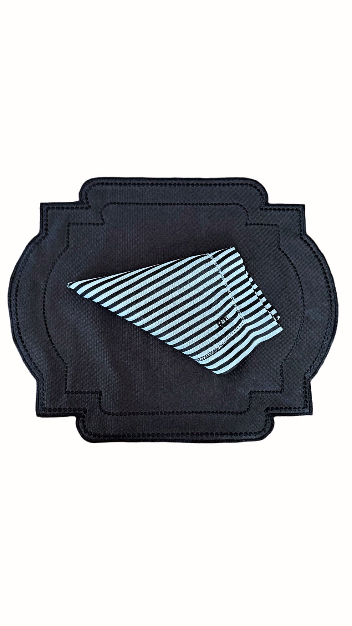 Placemats double-sided black with stripe