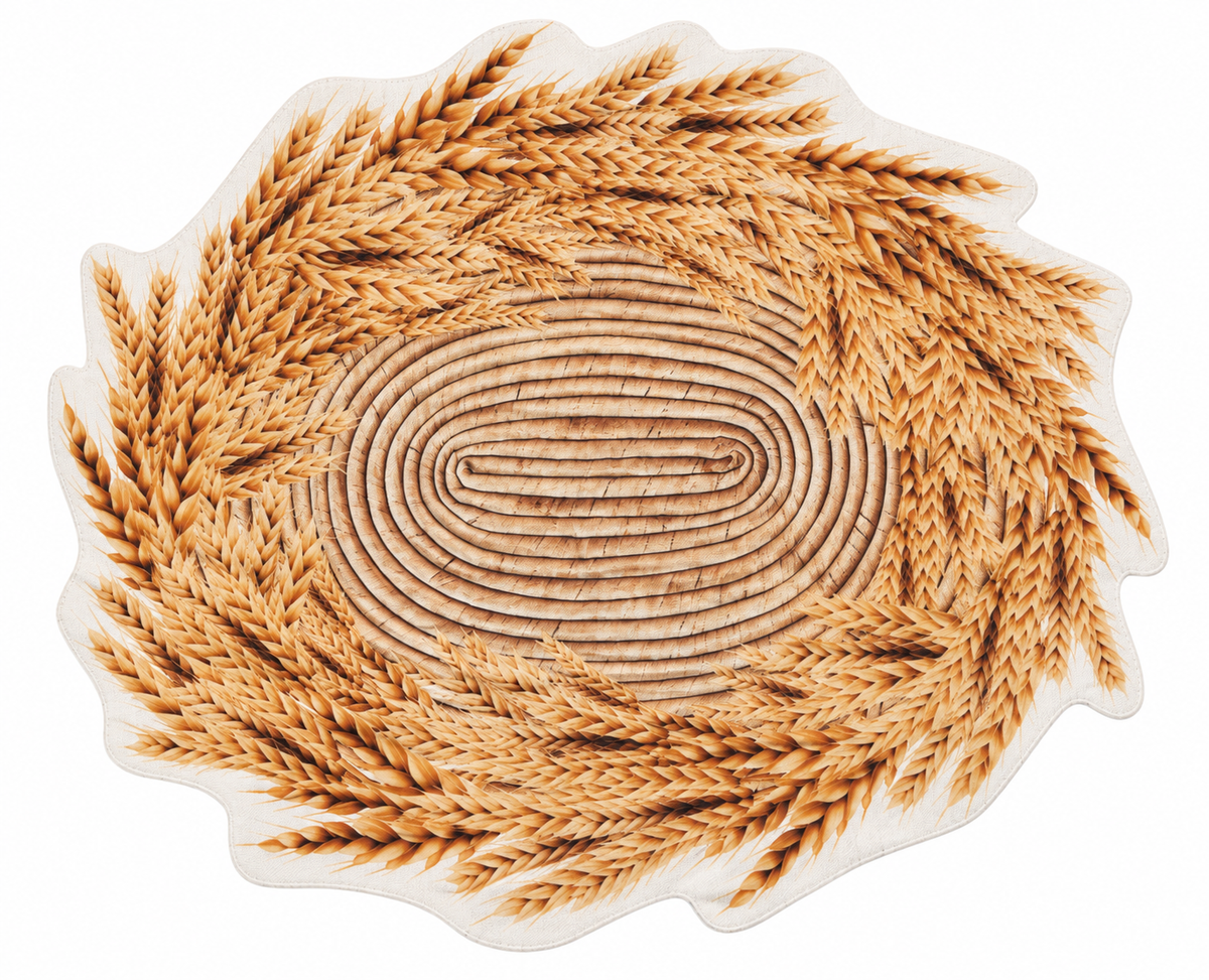 Wheat Print Placemat with Linen Napkin