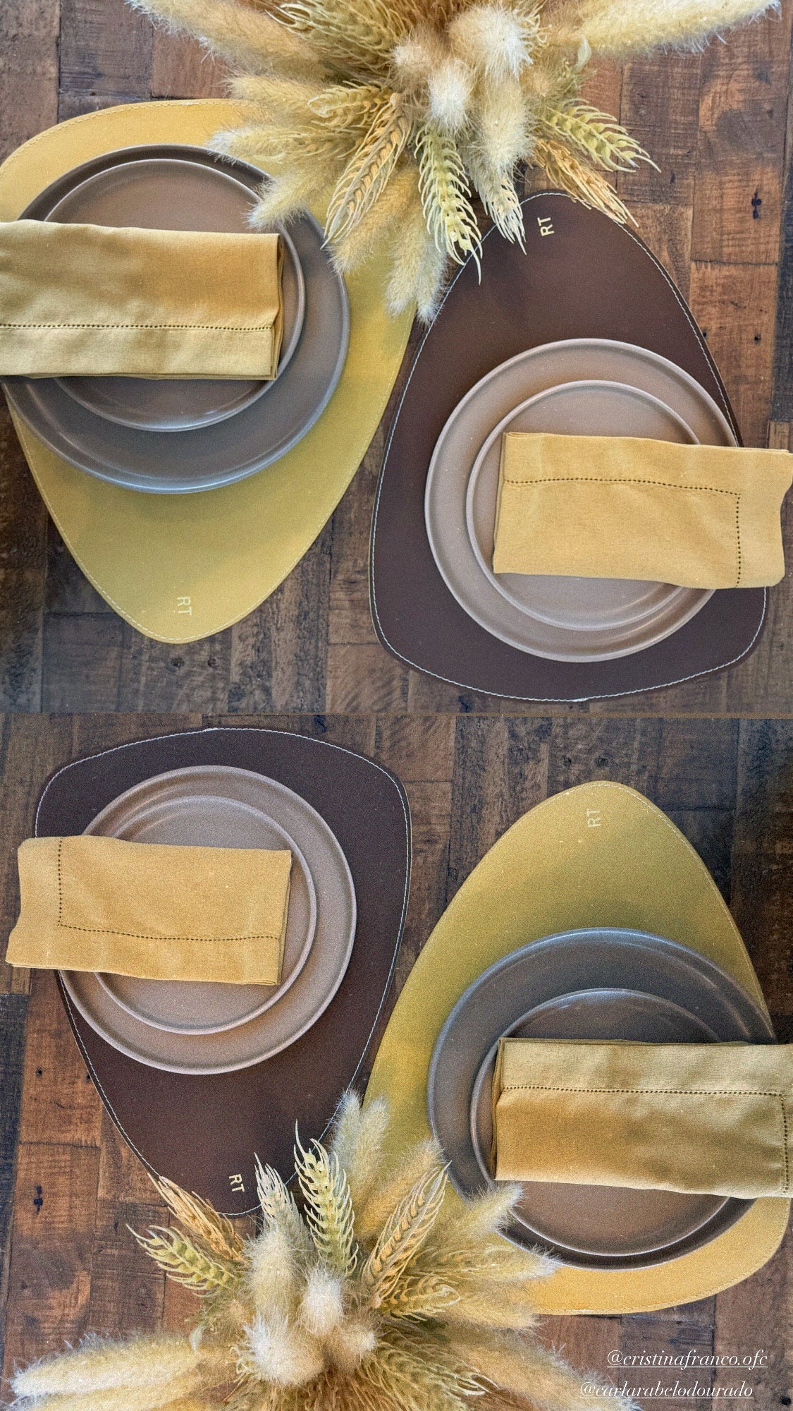 Double-sided leather placemats