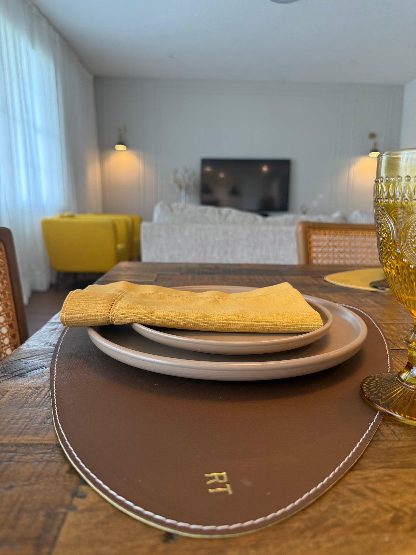 Double-sided leather placemats