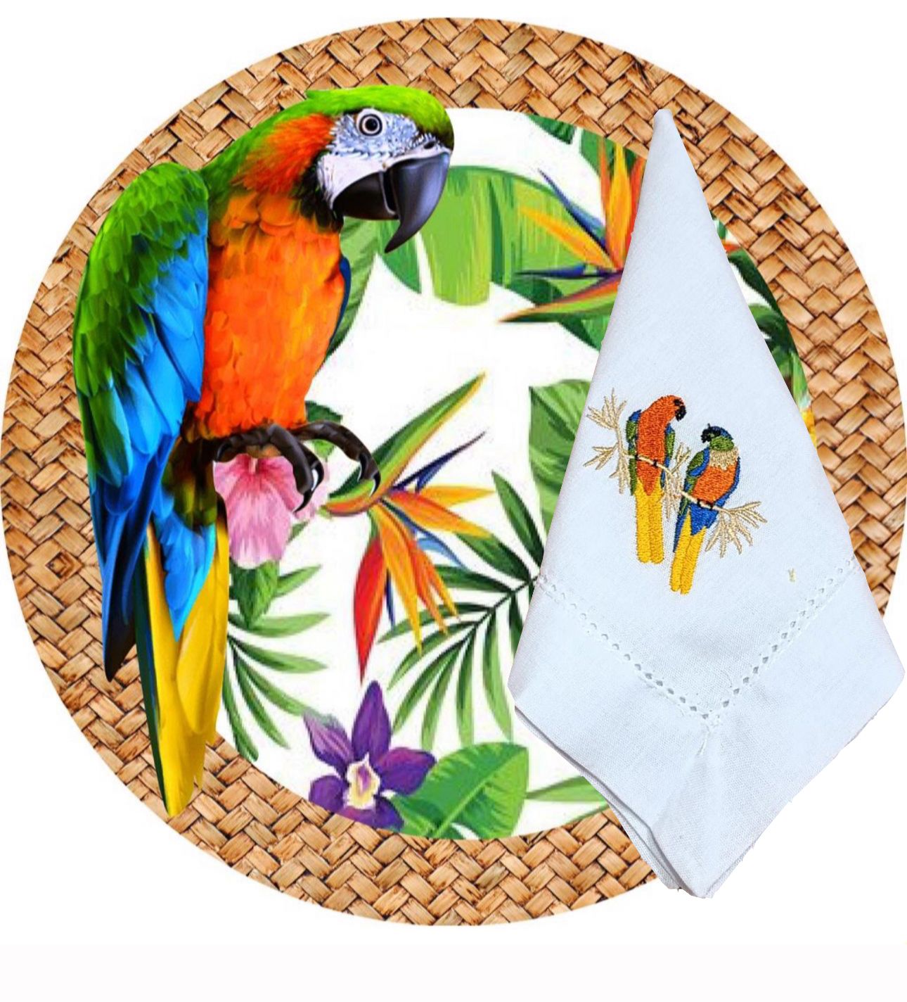 Placemats Garden Macaw Exclusive designer Revelation Table