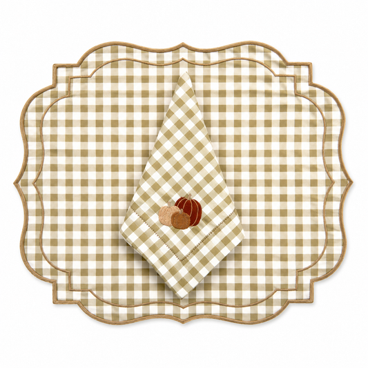 Placemat Double-sided with embroidery napking