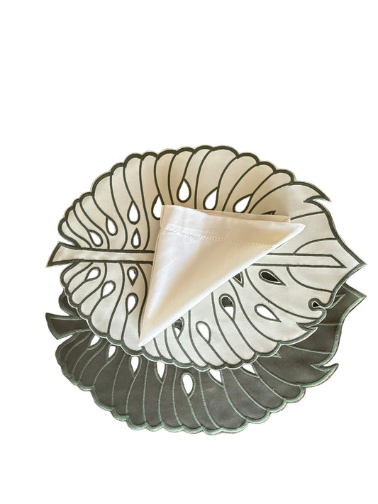 Placemats Double-sided waterproof Adam's rib leaf
