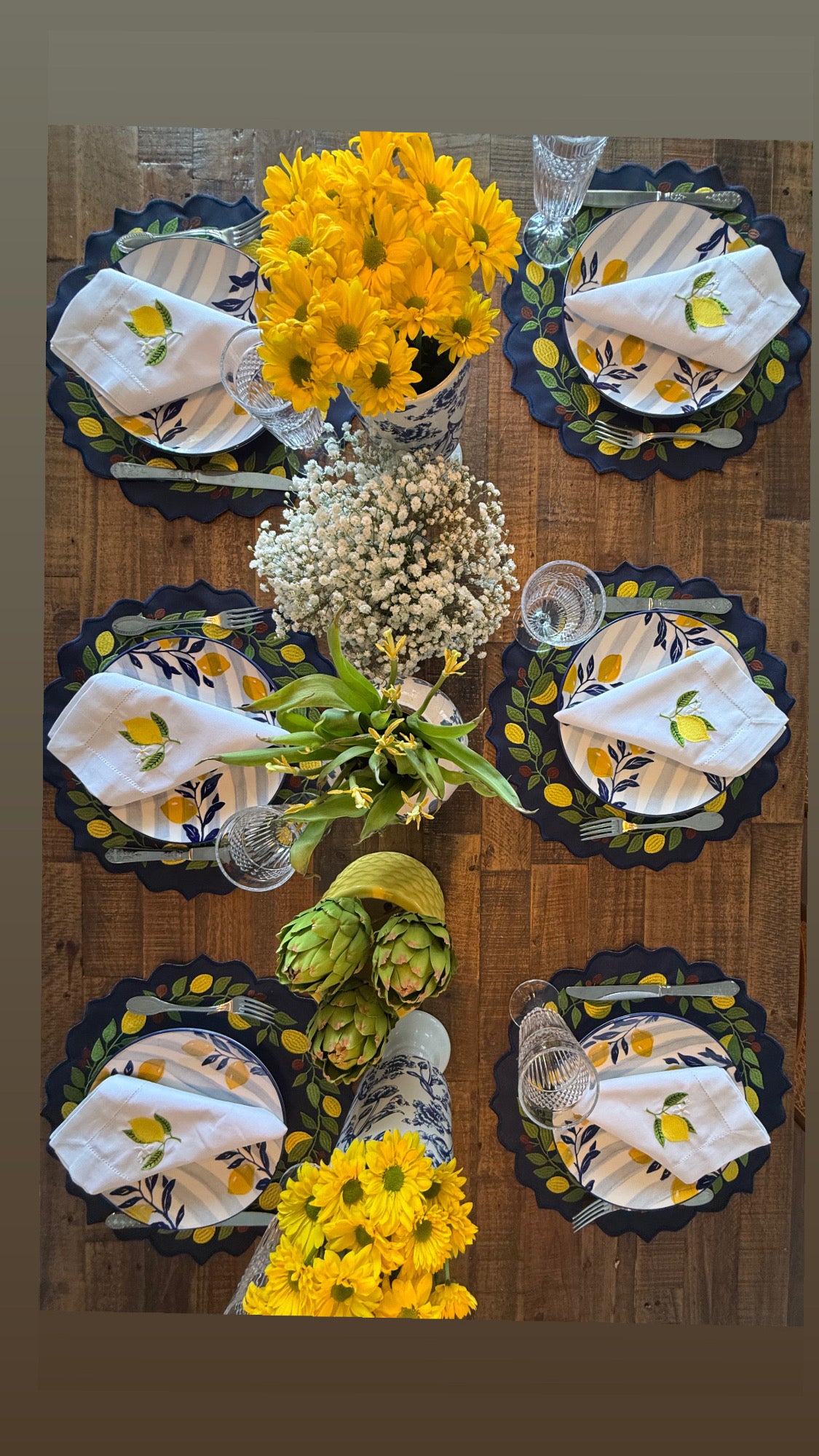 Placemats Lemon Double-sided with napkins