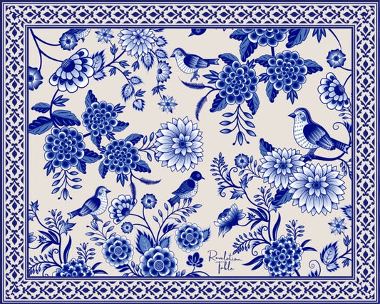 Placemats Garden Square  Blue Exclusive designer Revelation Table