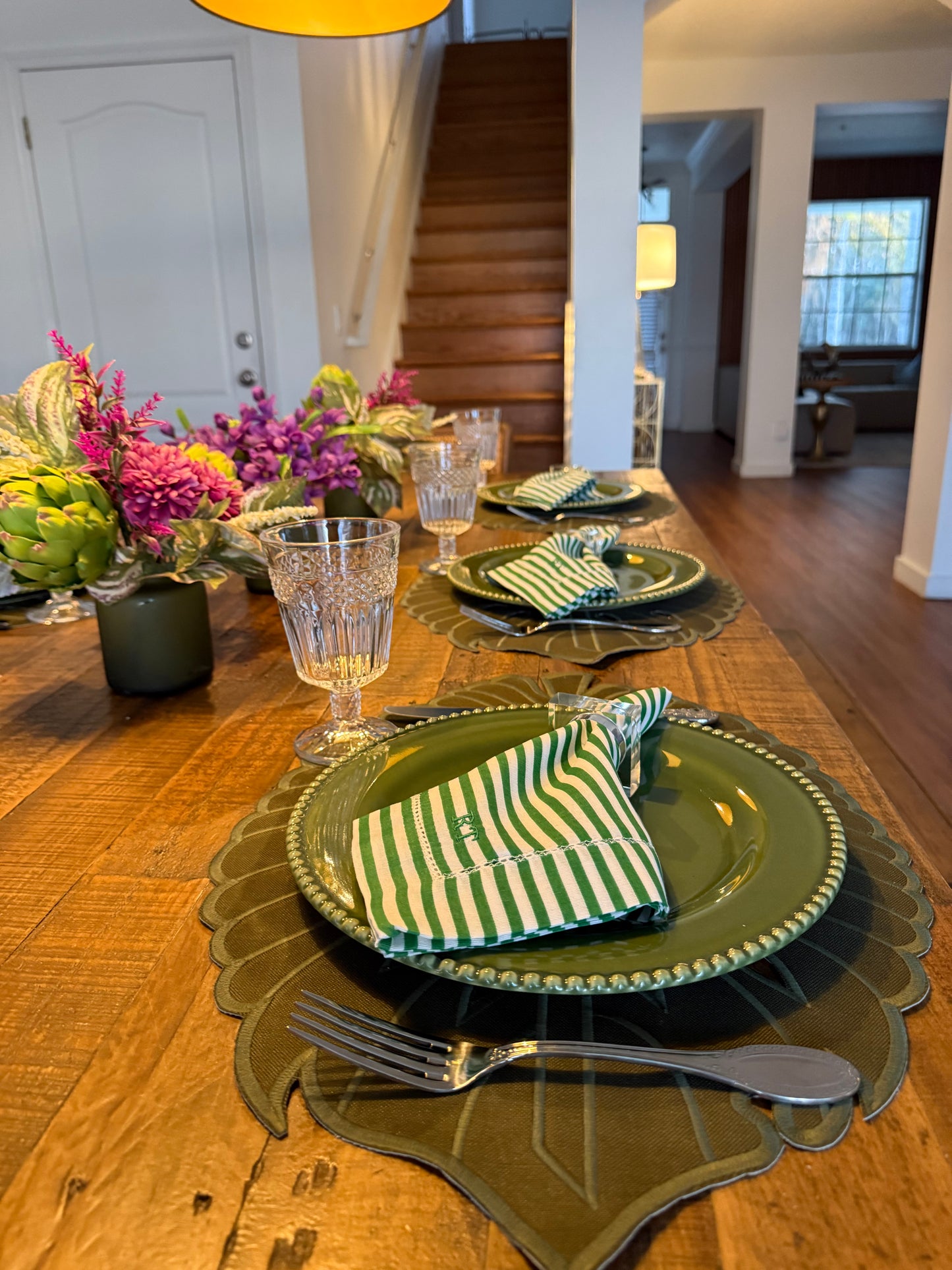 Placemats Double-sided waterproof Adam's rib leaf