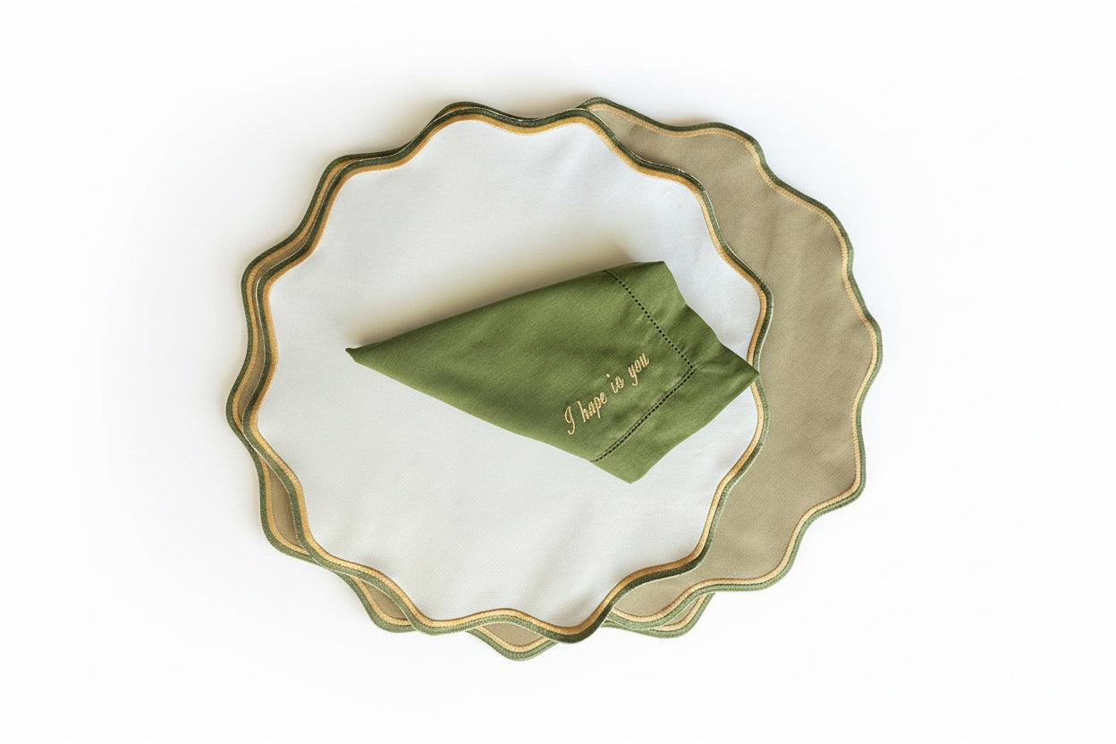 Placemats Double-sided with napkins I hope in God