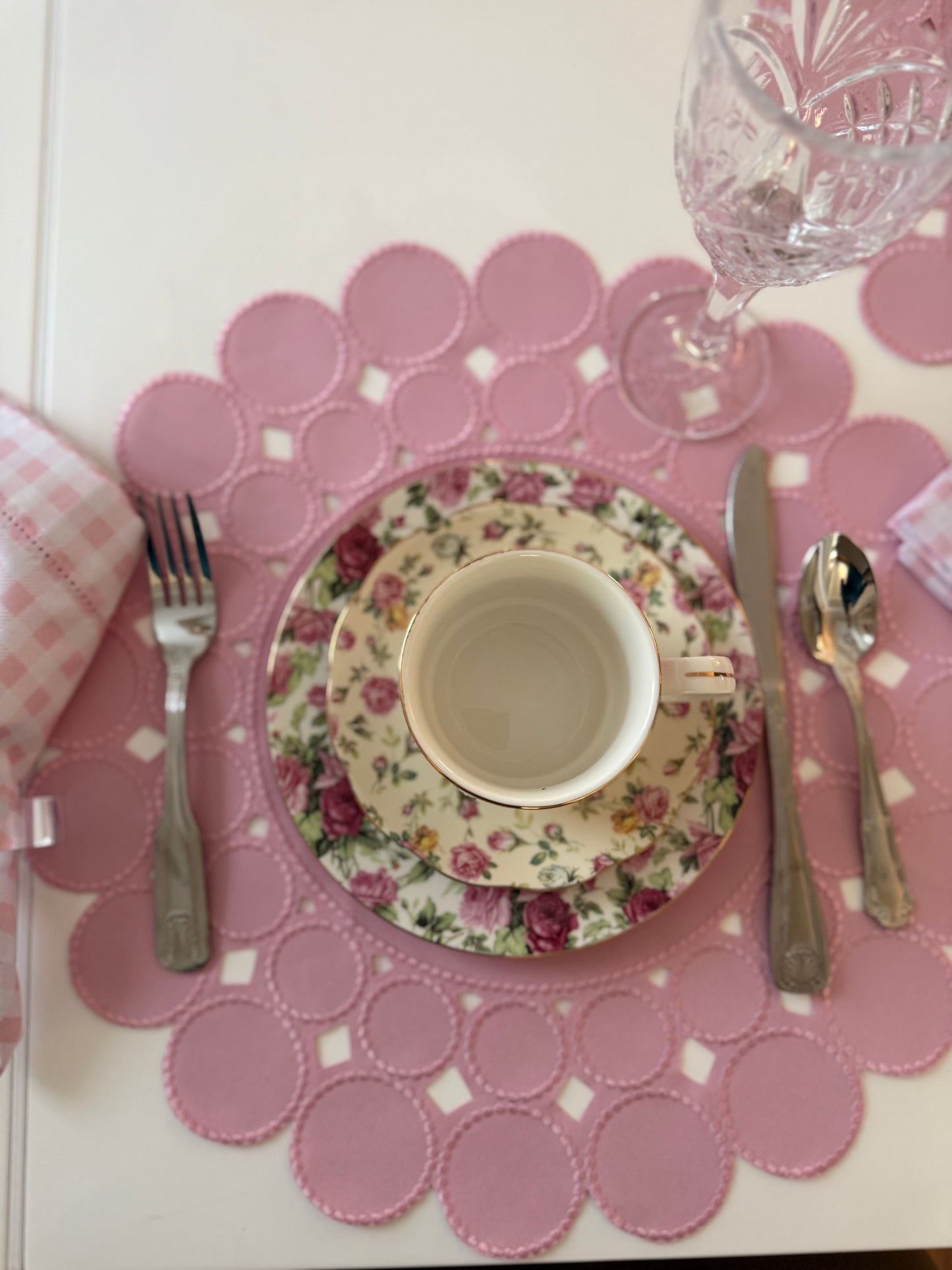 Placemats baby pink with napkins
