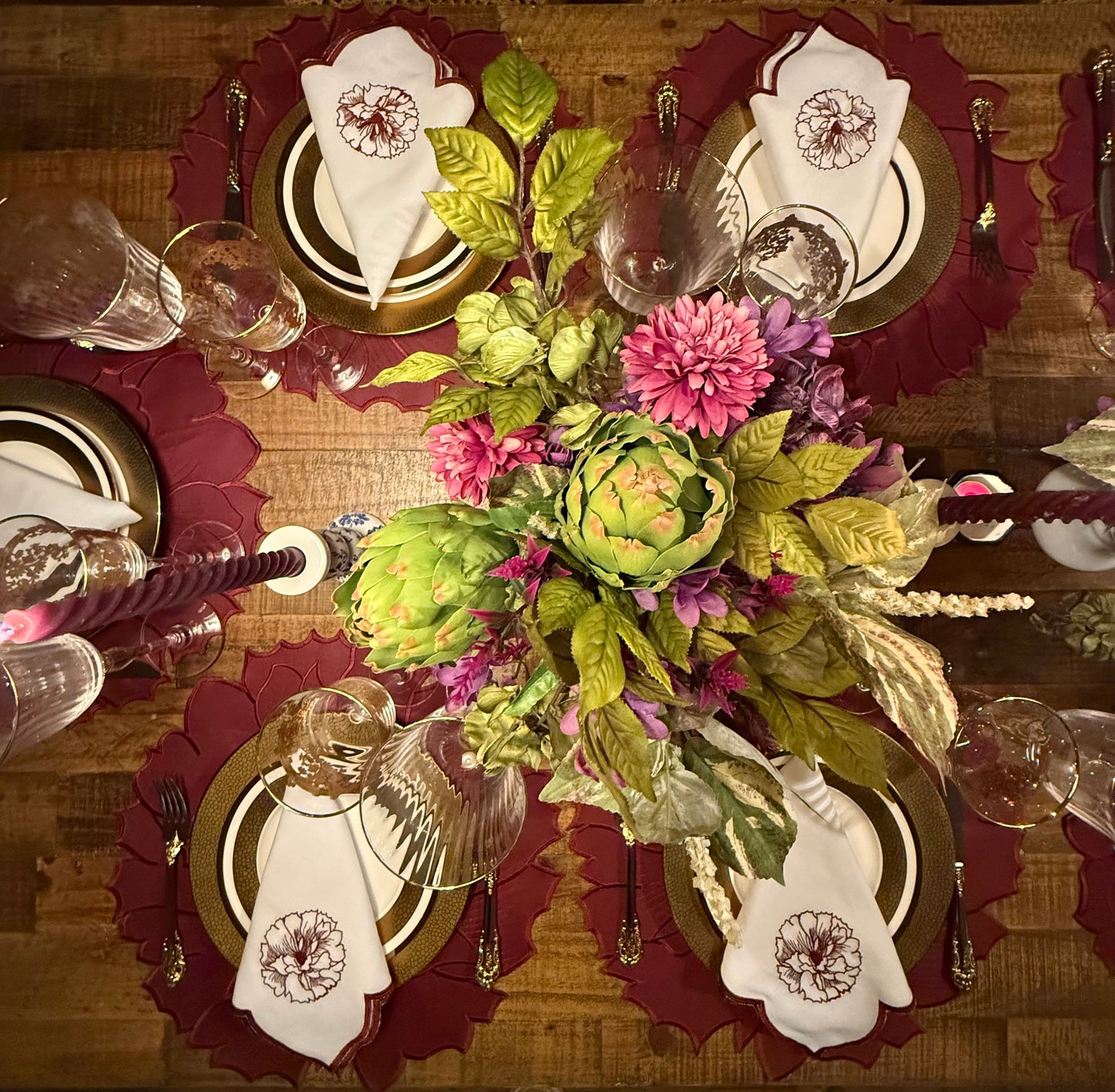 Placemats Double-sided flower Renata