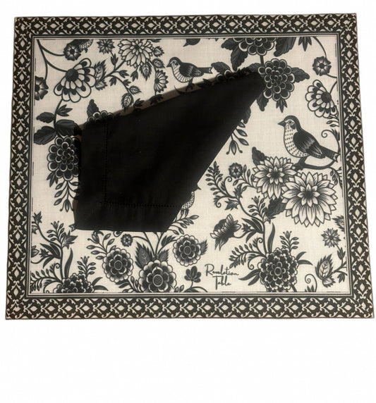 Placemats Garden Square  Black Exclusive designer Revelation Table