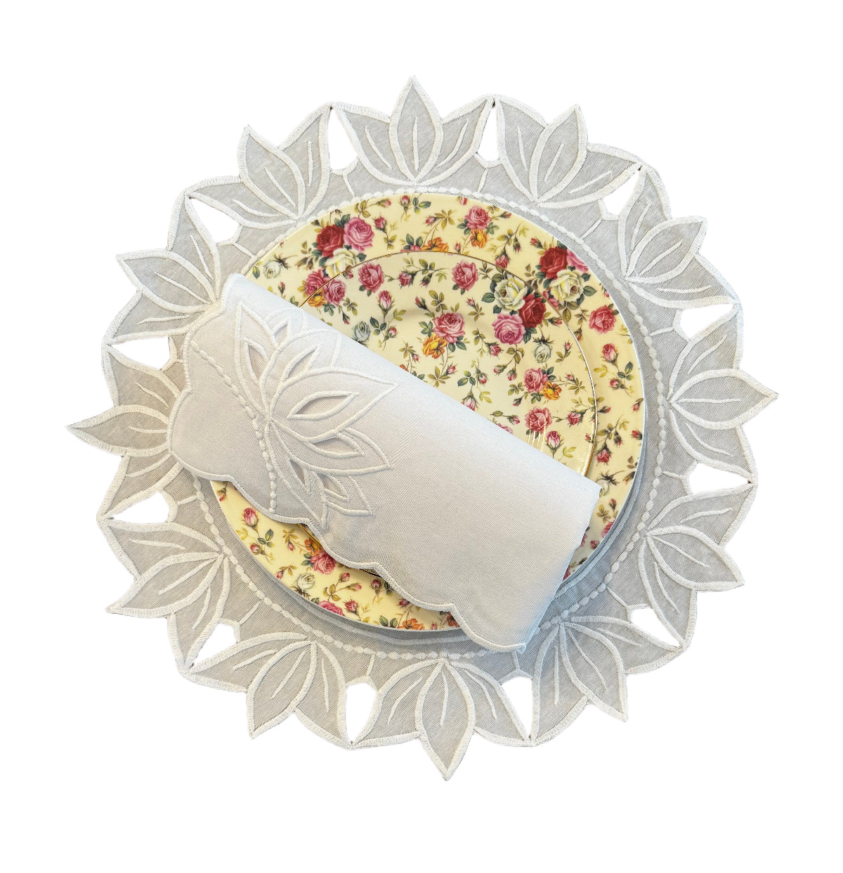 Placemats Circle Tulip White exclusive designer Revelation Table