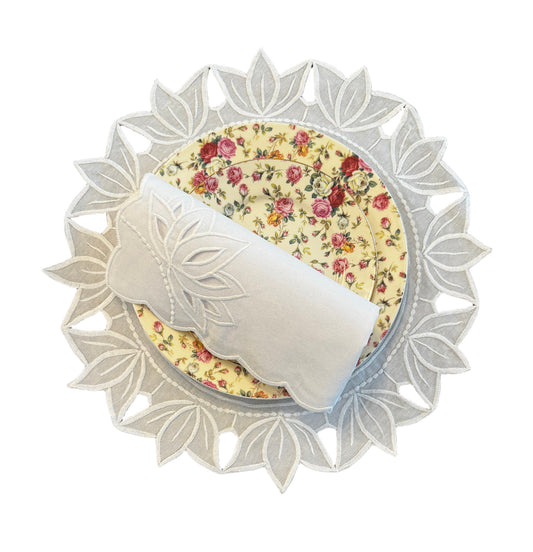 Placemats Circle Tulip White exclusive designer Revelation Table