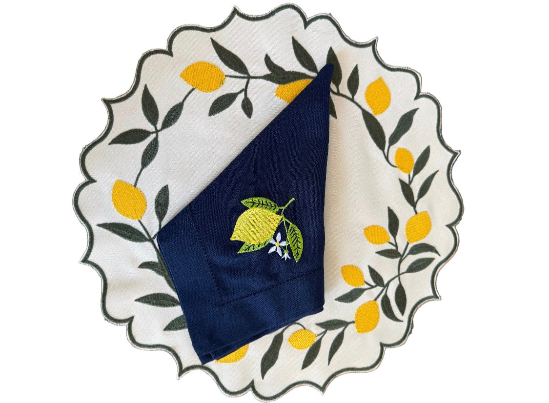 Placemets double-sided Sicilian lemon.