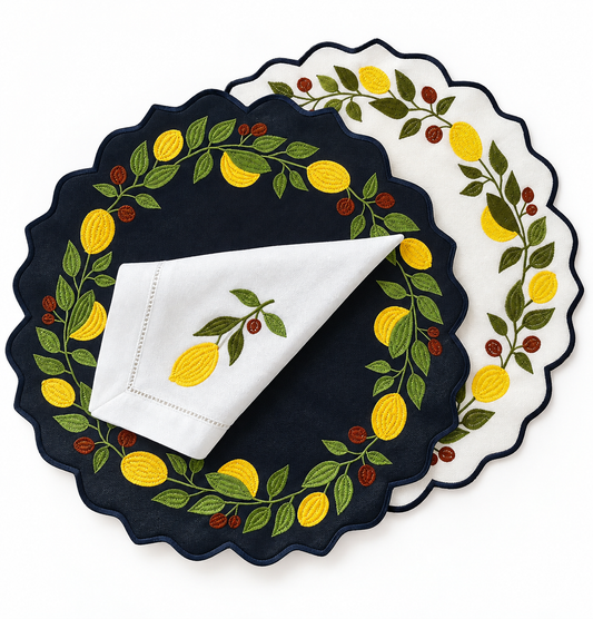 Placemats Lemon Double-sided with napkins