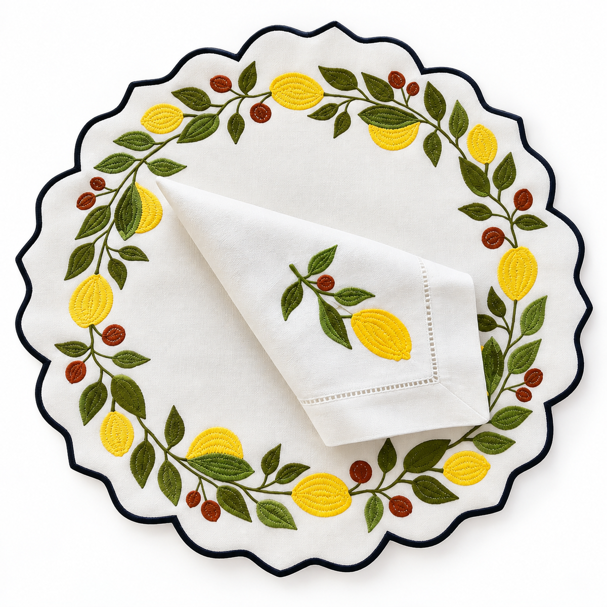Placemats Lemon Double-sided with napkins