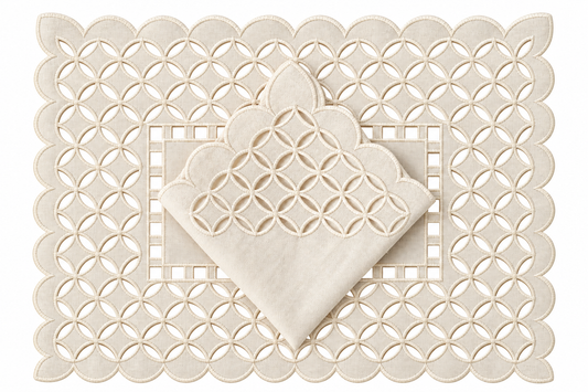 Richelieu Placemat noble Off White with napkin
