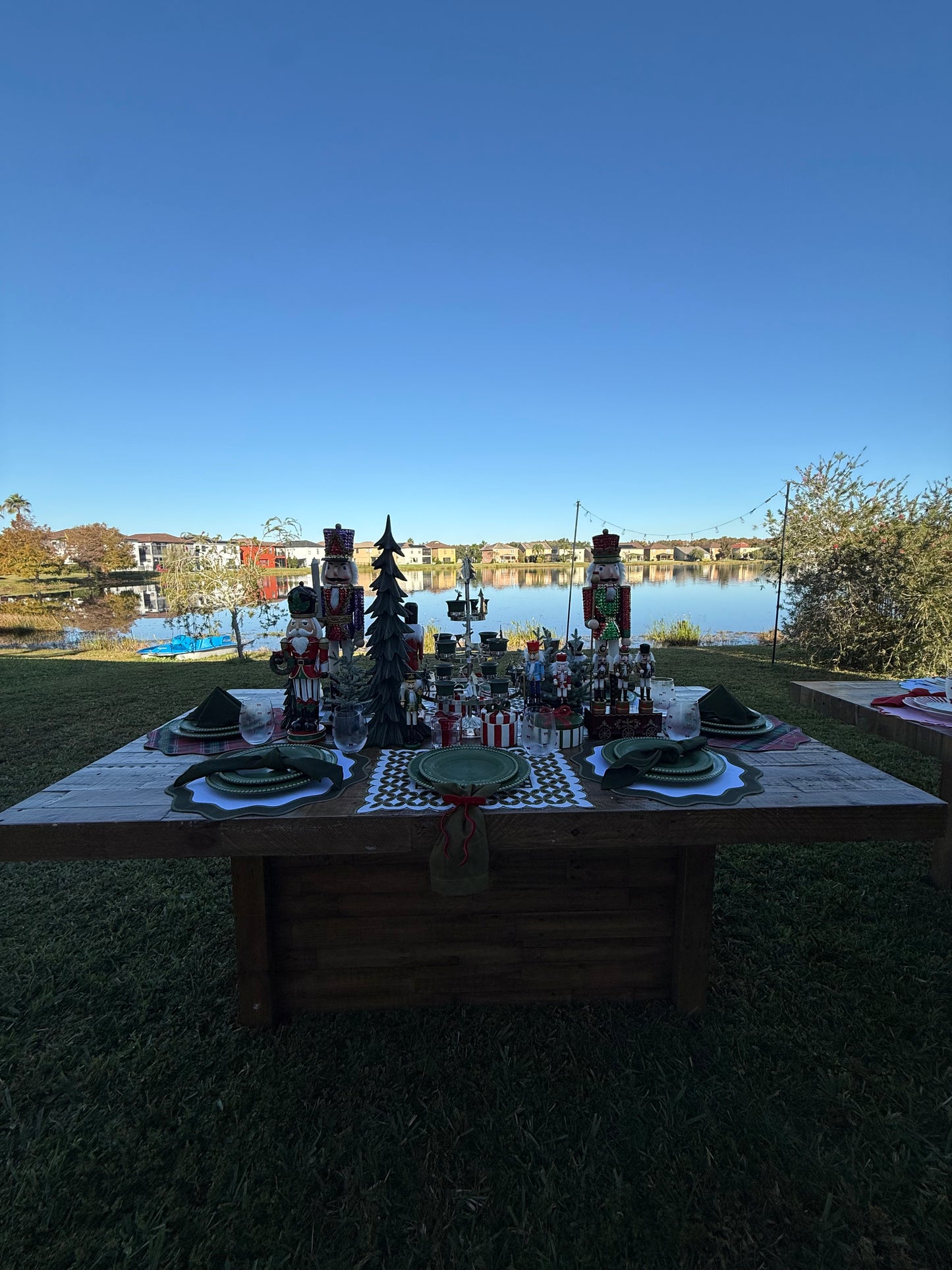 Placemets double-sided, checkered and embroidered napkins