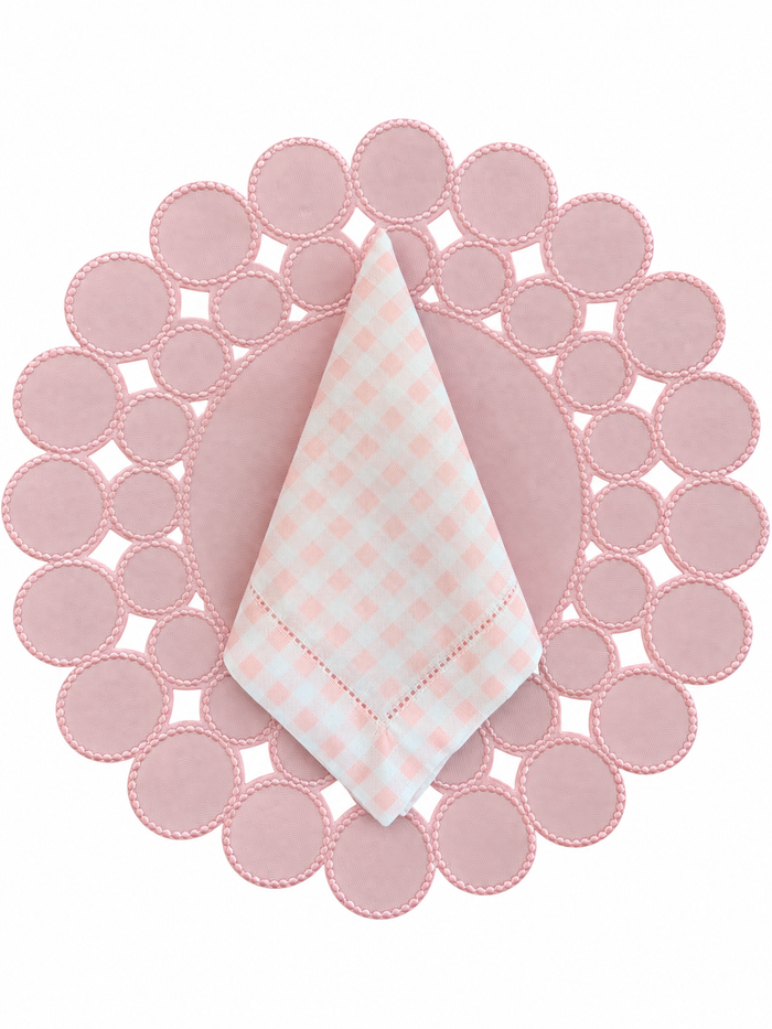 Baby Pink Placemat with Linen Napkin