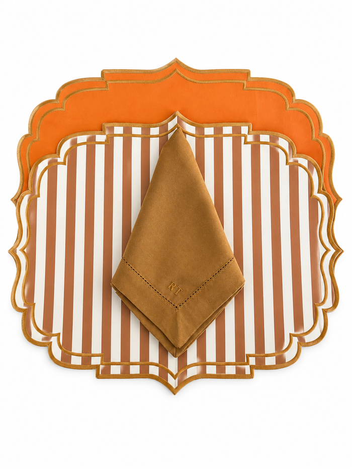 Striped Reversible Placemat with Linen Napkin
