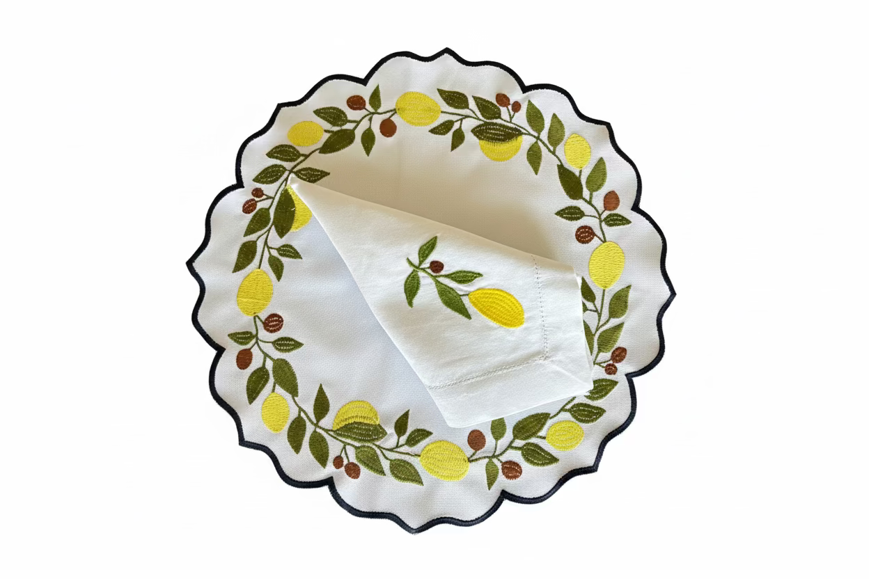 Placemats Lemon Double-sided with napkins